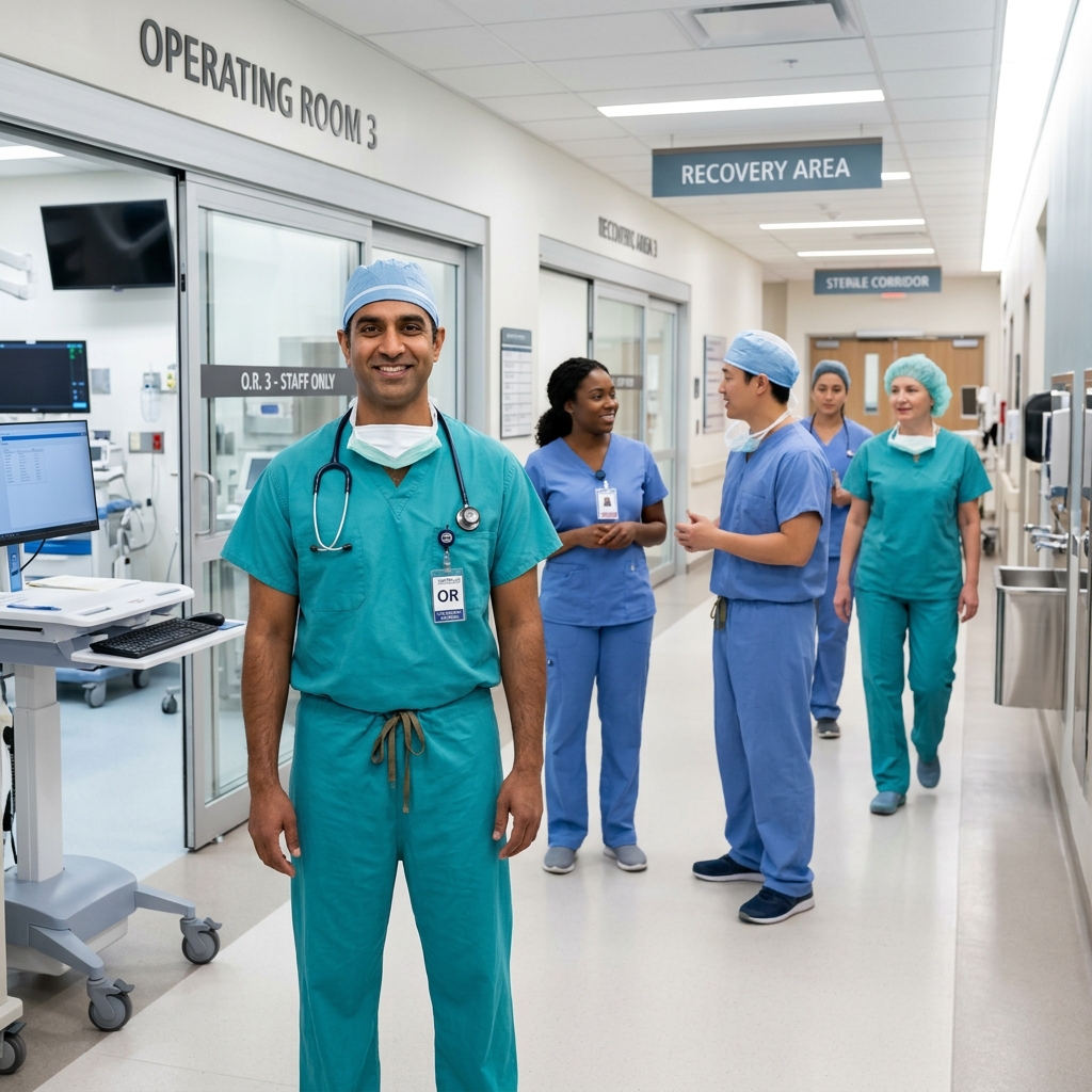 Medical professionals in a modern hospital