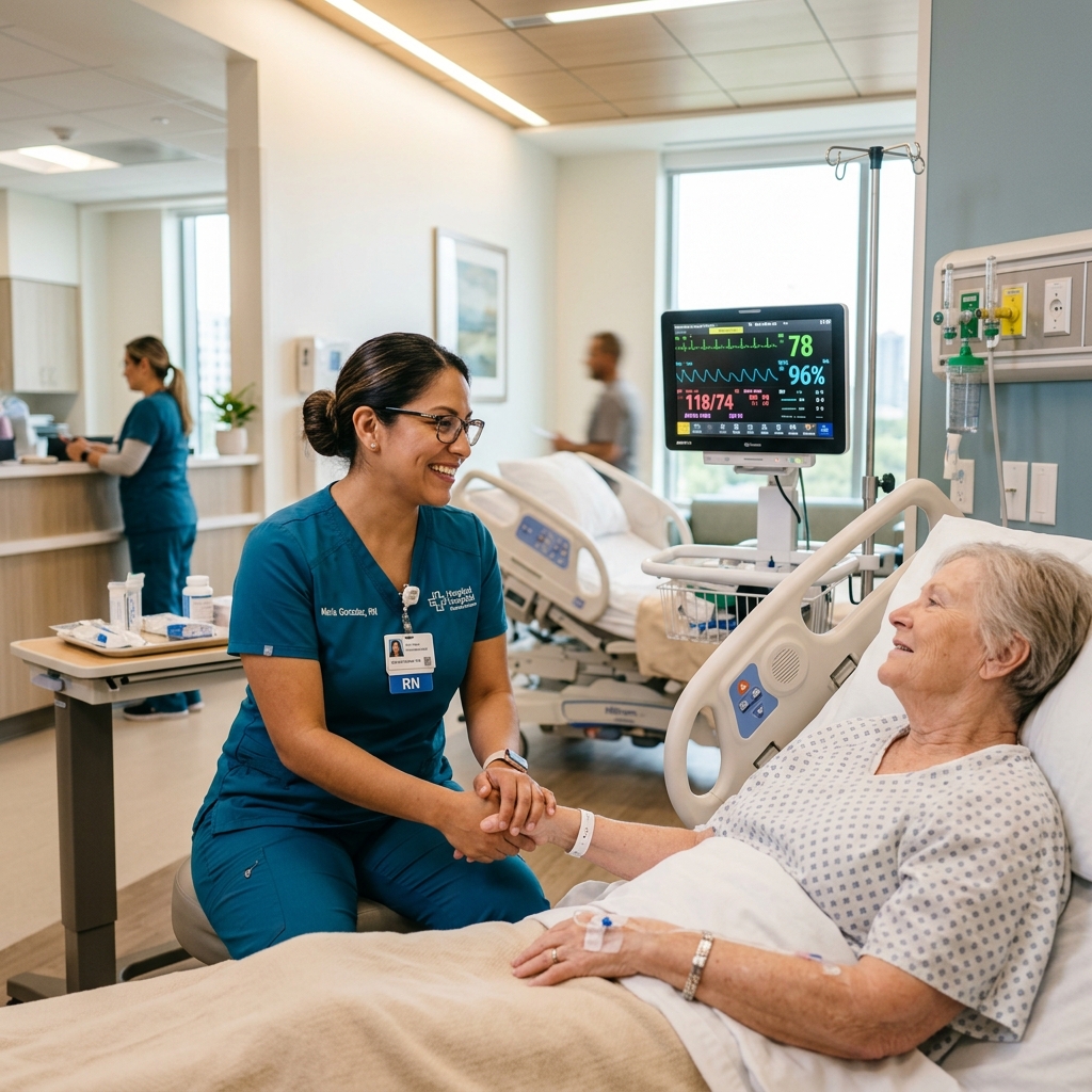 Nurse caring for patient